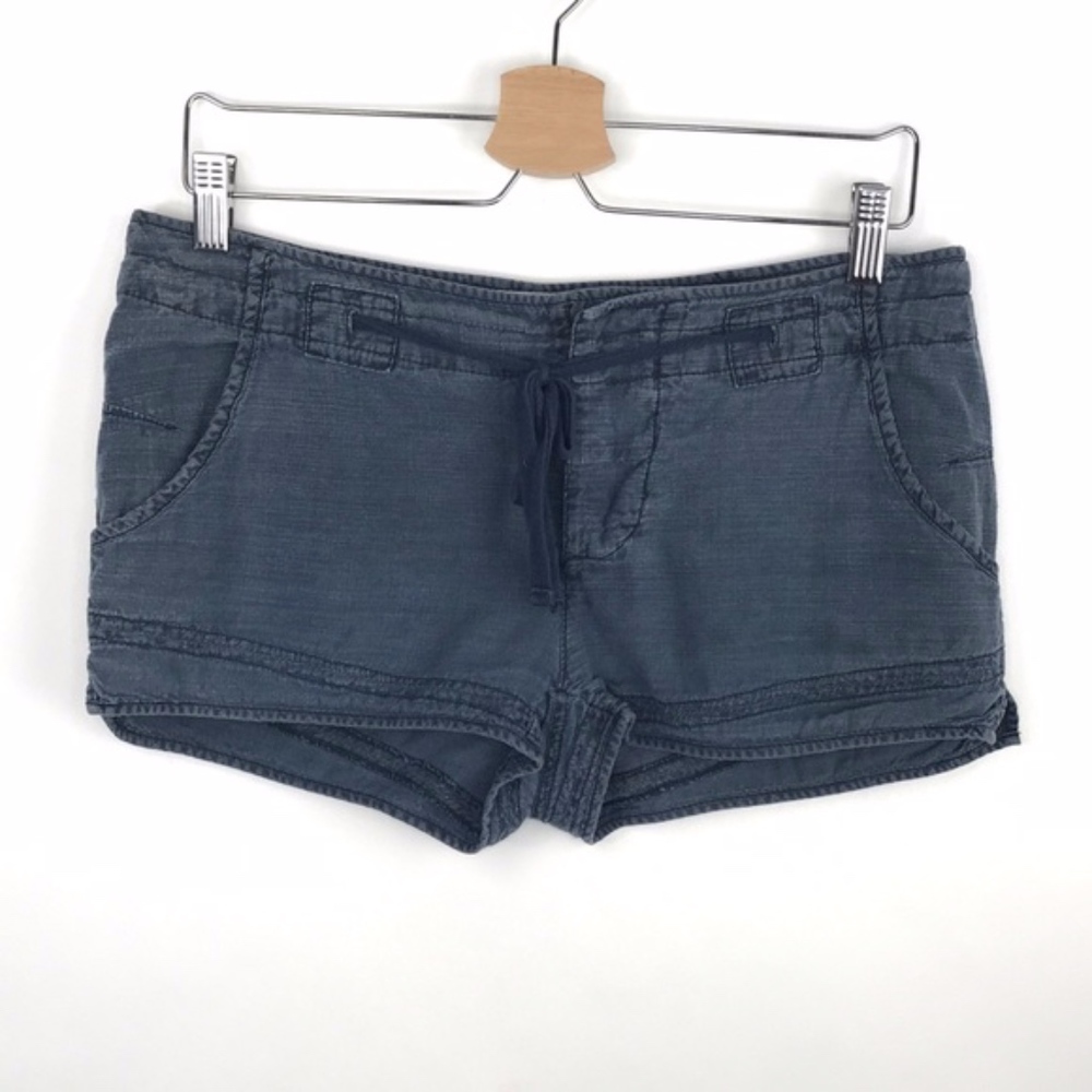 FREE PEOPLE • Linen Blend Drawstring Shorts • 6